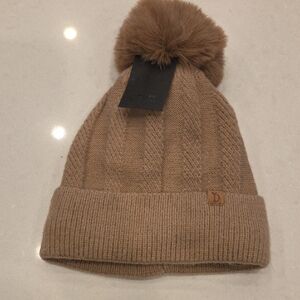 Do Everything in Love Tan Knit Pom-Pom Hat